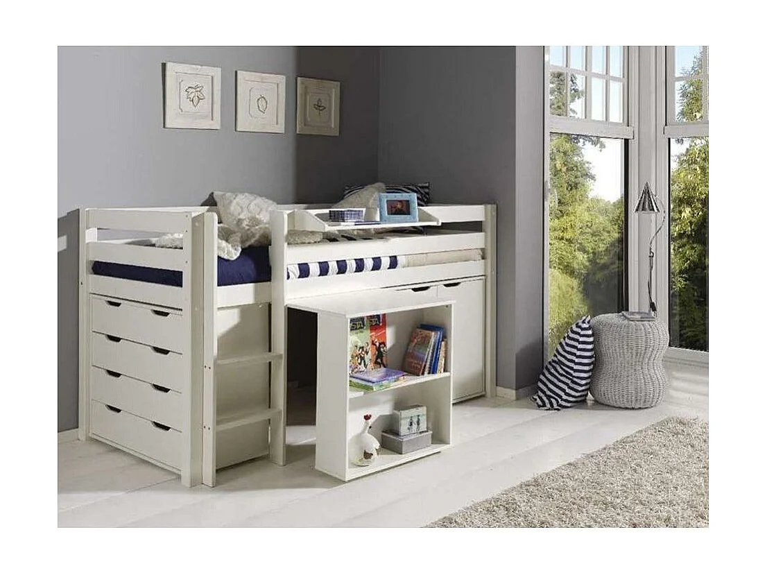 Commode 4 Tiroirs Enfant "Pino" 86cm Blanc
