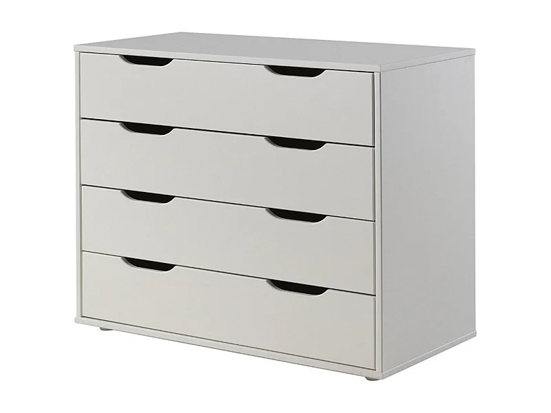 Commode 4 Tiroirs Enfant "Pino" 86cm Blanc