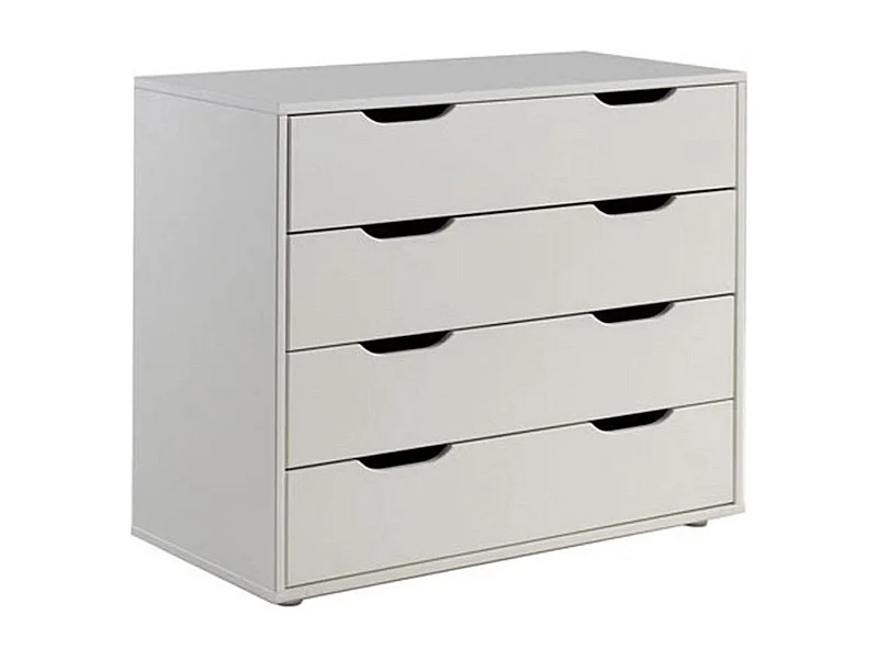 Commode 4 Tiroirs Enfant "Pino" 86cm Blanc