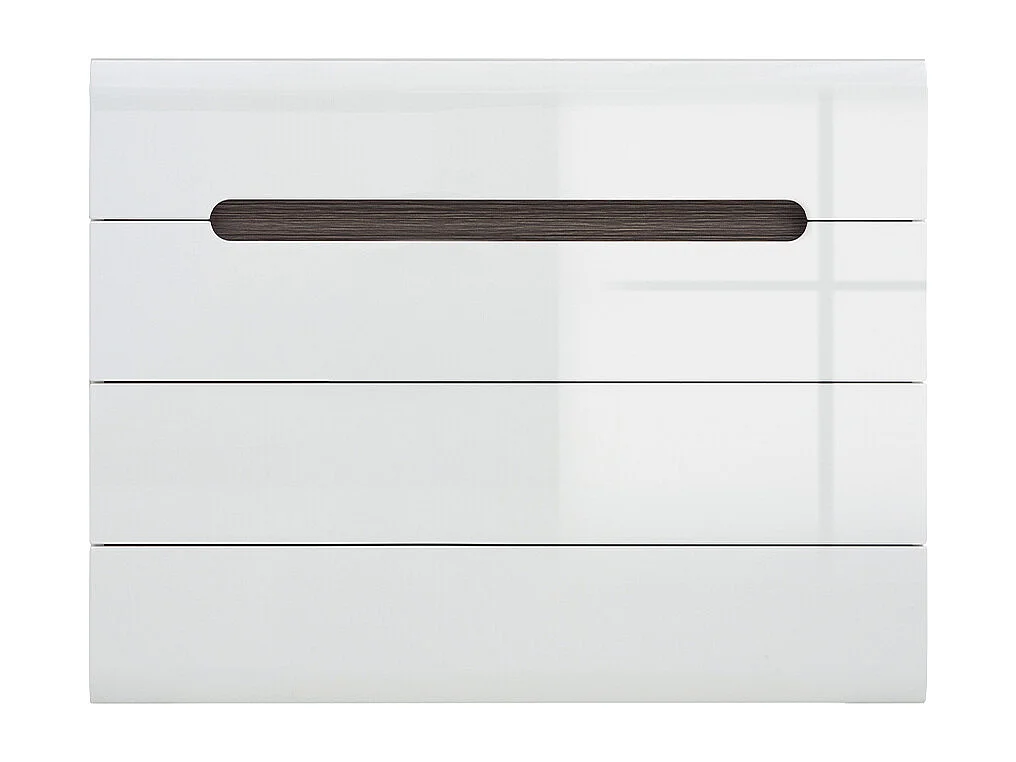 Commode 4 tiroirs Darrel Blanc laqué et Bois