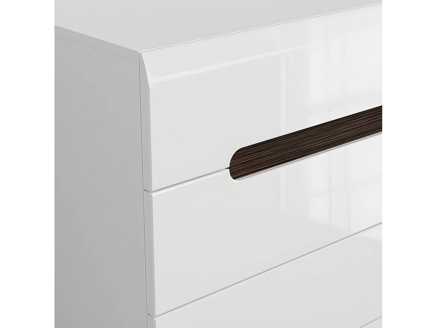 Commode 4 tiroirs Darrel Blanc laqué et Bois