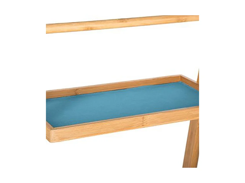 Étagère Pliante "2 Paniers" 109cm Naturel & Bleu
