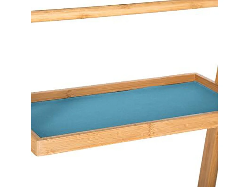 Étagère Pliante "2 Paniers" 109cm Naturel & Bleu