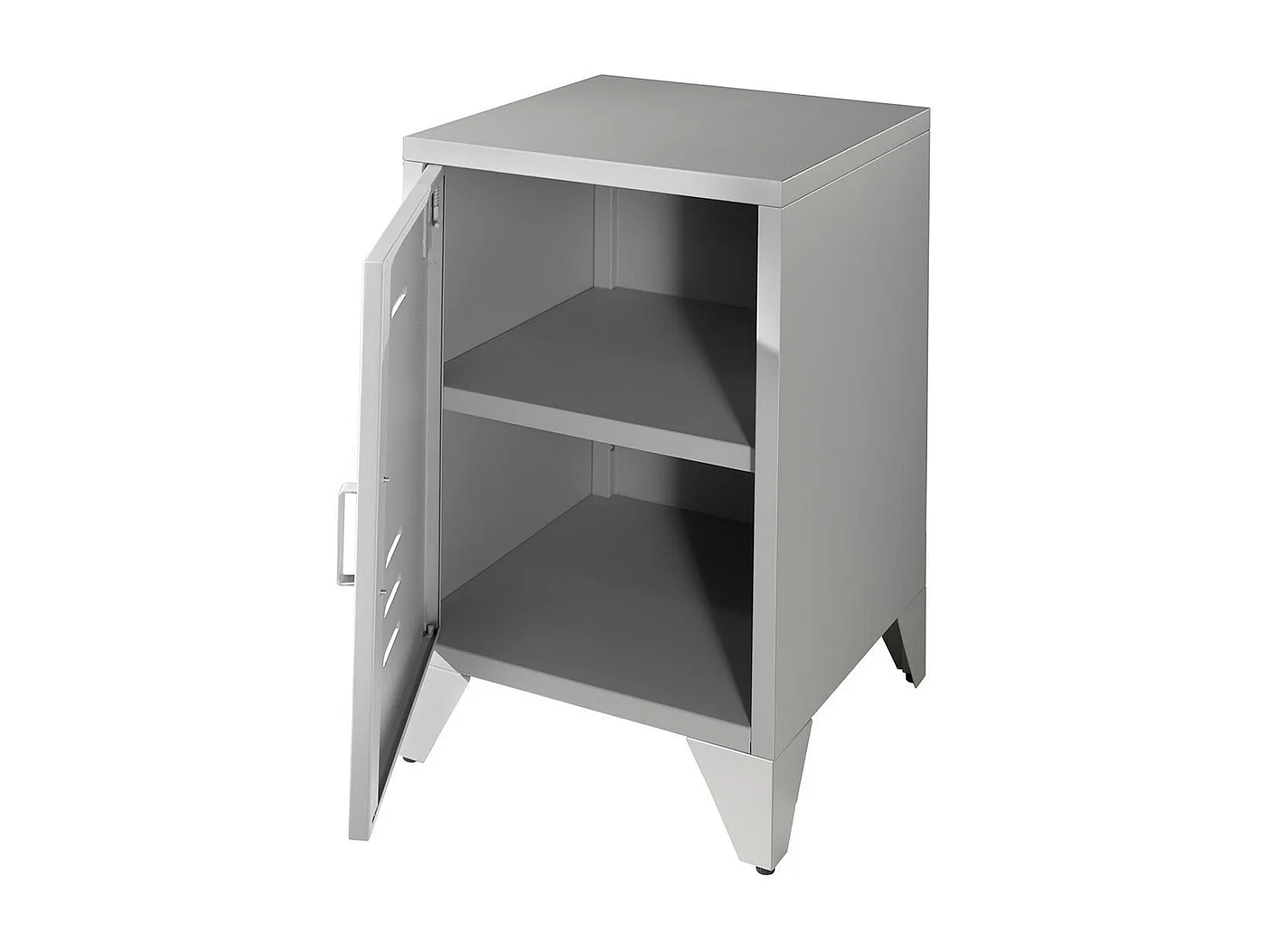 Vipack Comodino Bronxx con Anta Grigio Opaco in Metallo