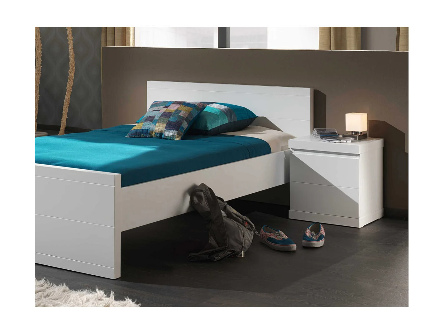 Table de Chevet Enfant "Lara" 55cm Blanc