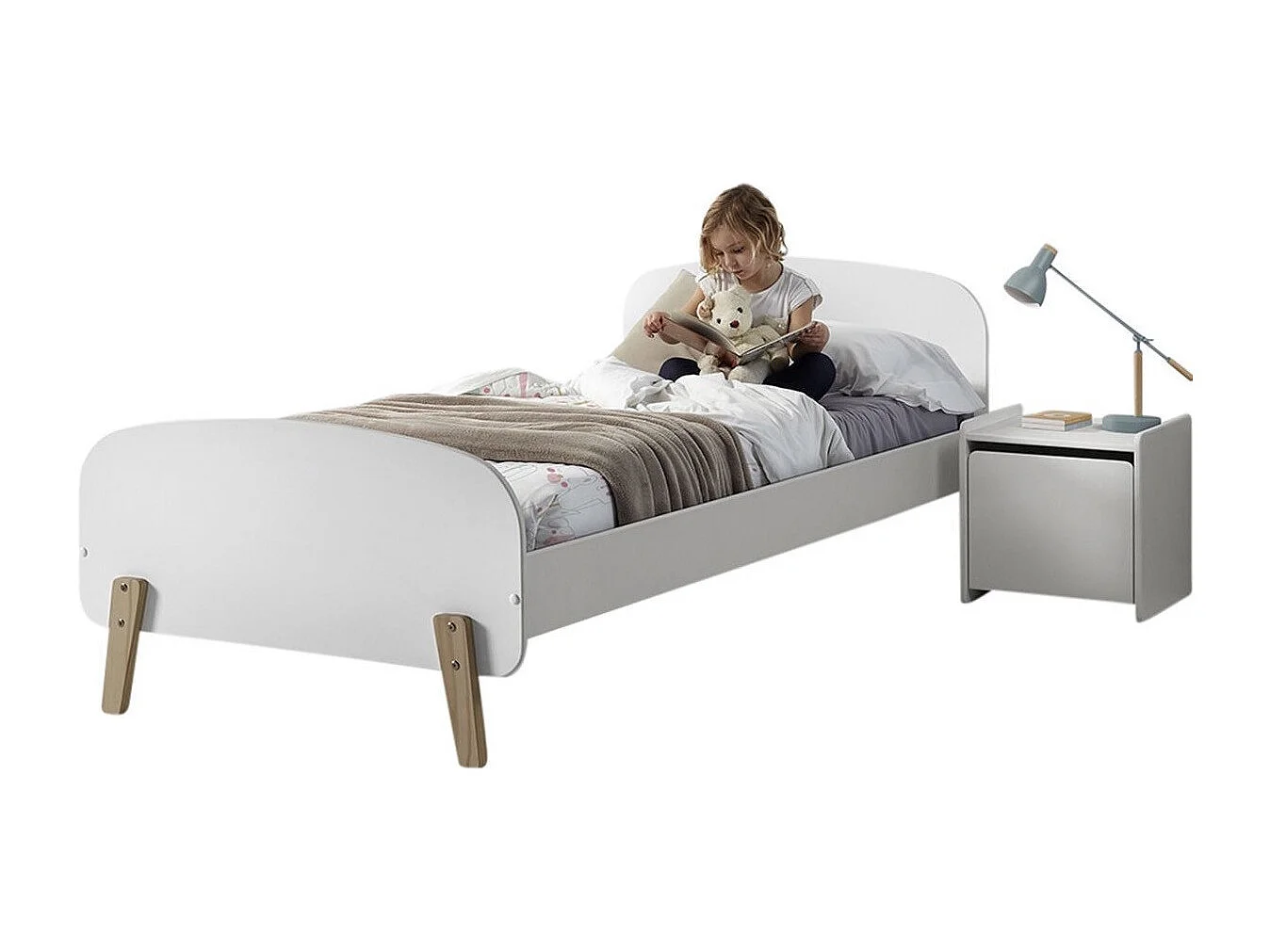 Table de Chevet Enfant "Kiddy" 40cm Blanc
