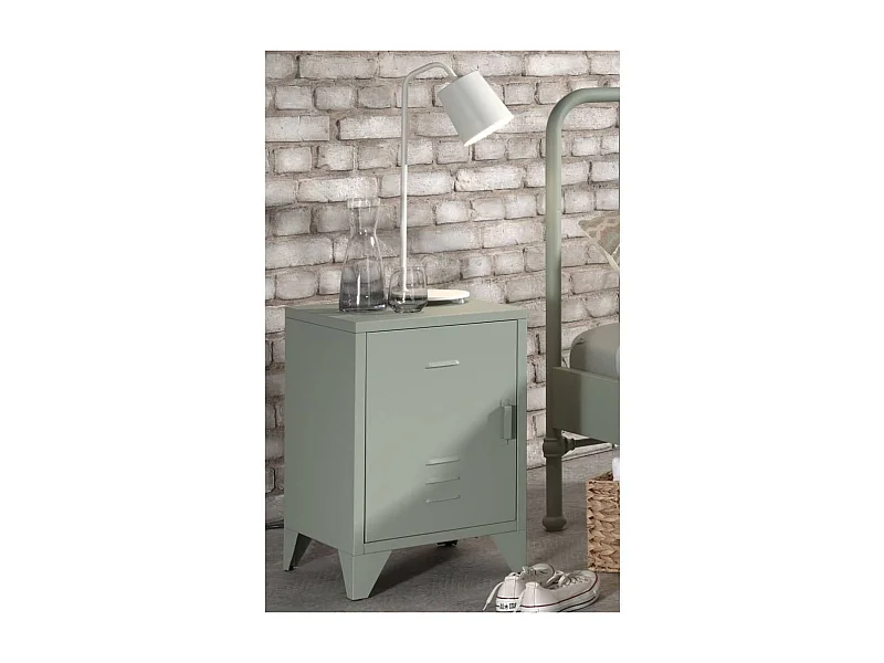 Table de Chevet Enfant "Bronxx" 60cm Vert Mat