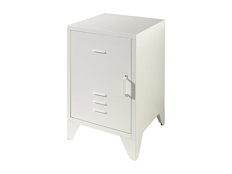 Table de Chevet Enfant "Bronxx" 60cm Blanc Mat