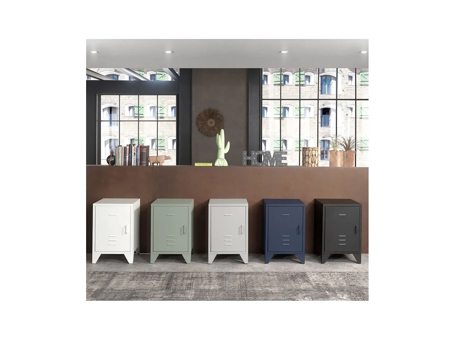 Table de Chevet Enfant "Bronxx" 60cm Noir Mat