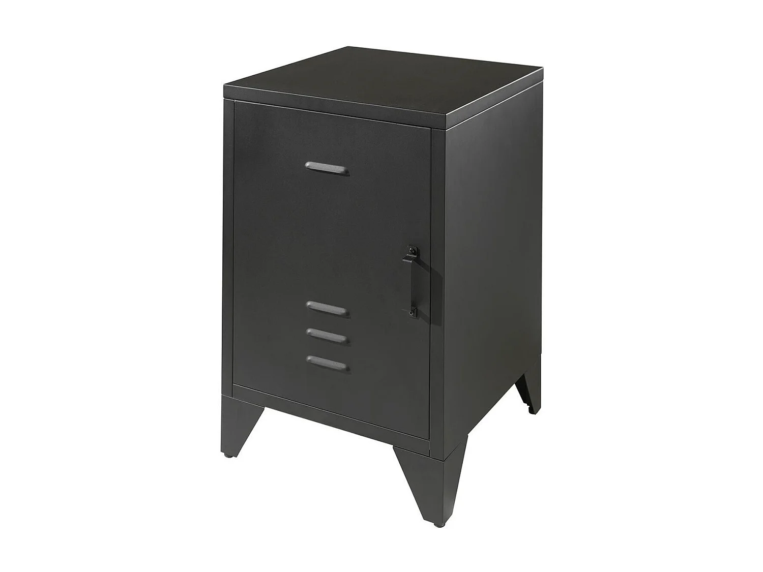 Vipack Comodino Bronxx con Anta Nero Opaco in Metallo