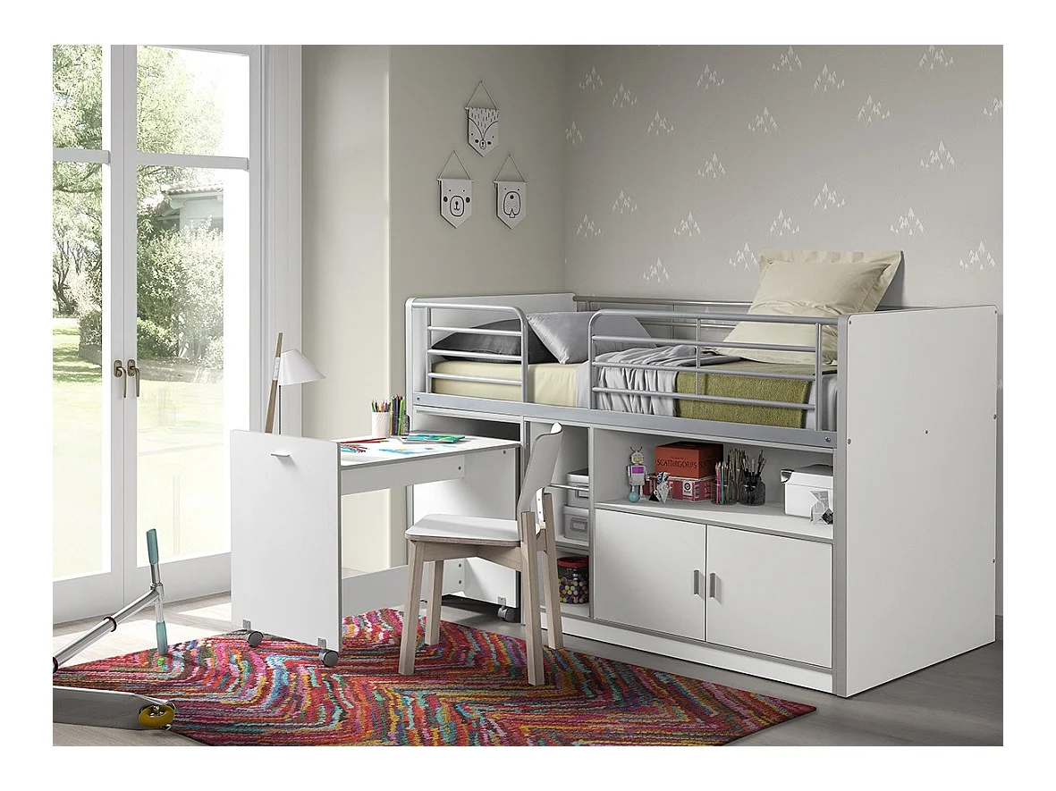 Lit Combiné Compact "Bonny" 90x200cm Blanc