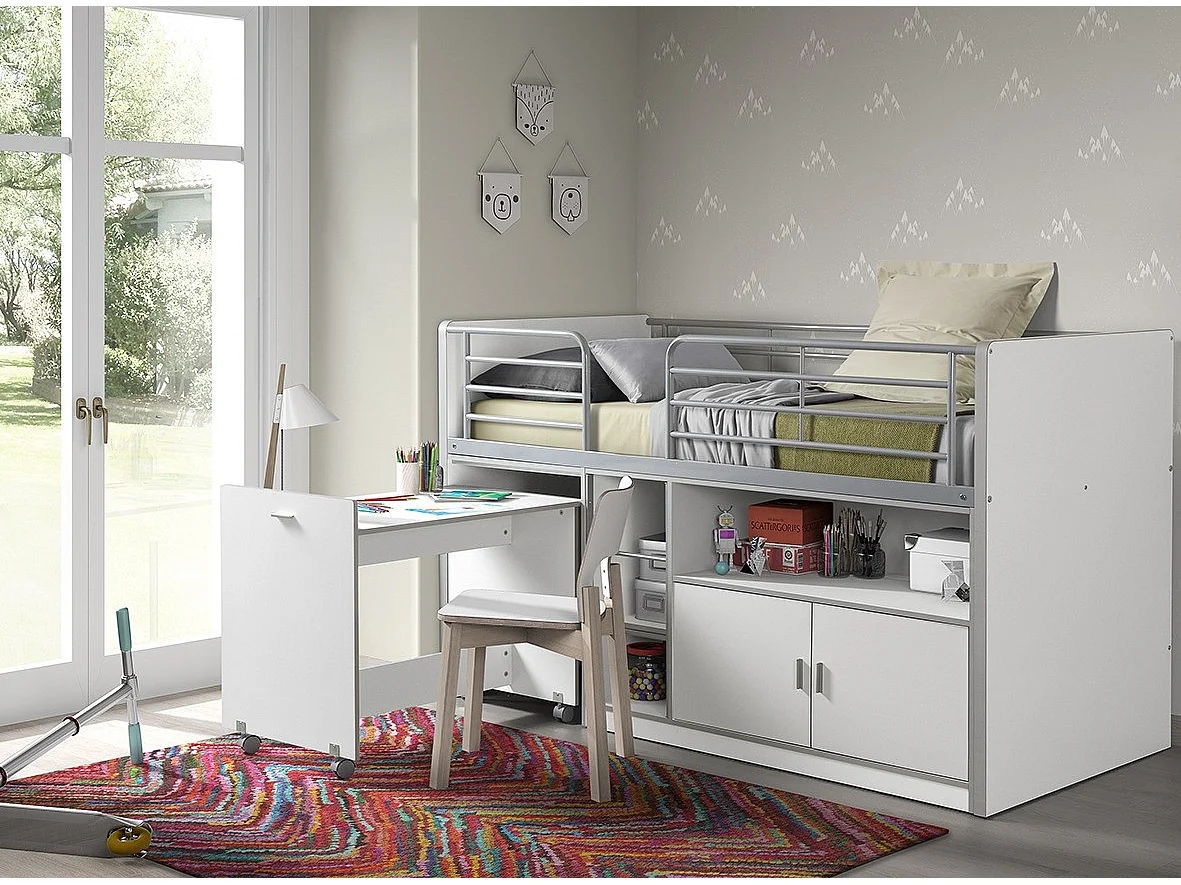 Lit Combiné Compact "Bonny" 90x200cm Blanc