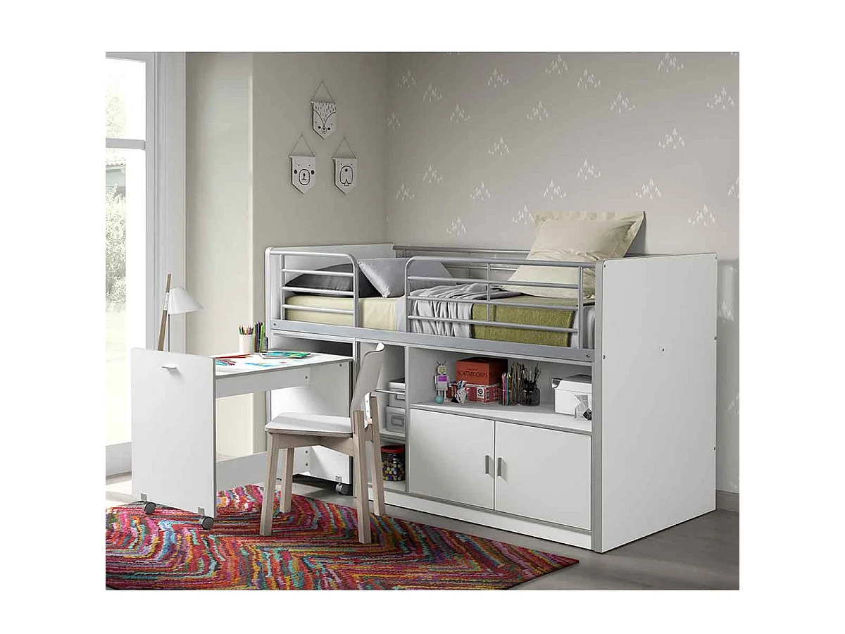 Lit Combiné Compact "Bonny" 90x200cm Blanc