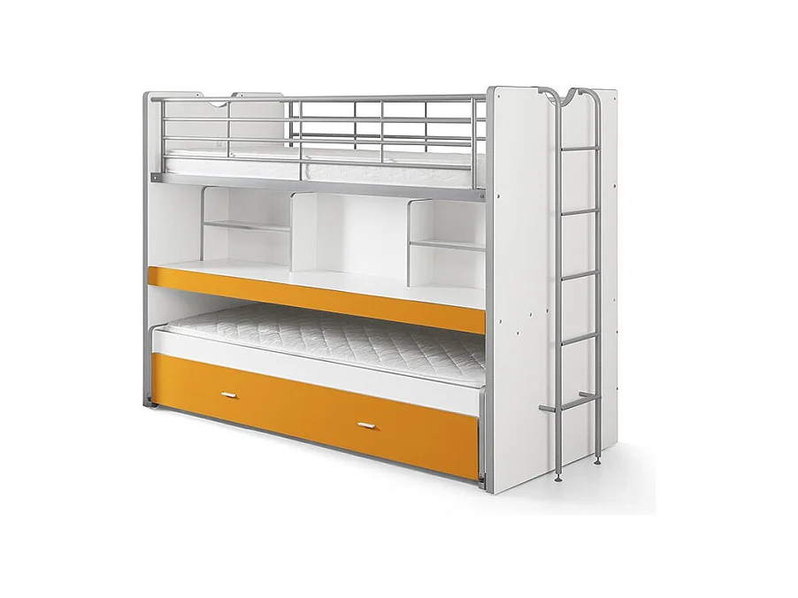 Lit Superposé Enfant "Bonny" 90x200cm Orange