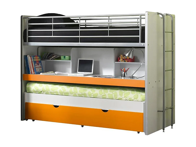 Lit Superposé Enfant "Bonny" 90x200cm Orange