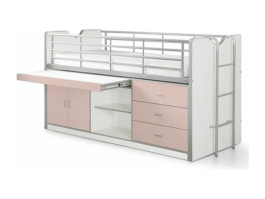 Lit Combiné Enfant "Bonny" 90x200cm Rose