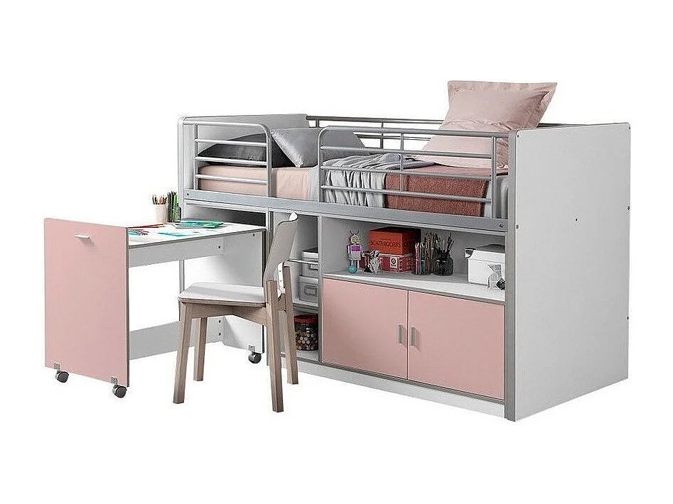 Lit Combiné Compact "Bonny" 90x200cm Rose