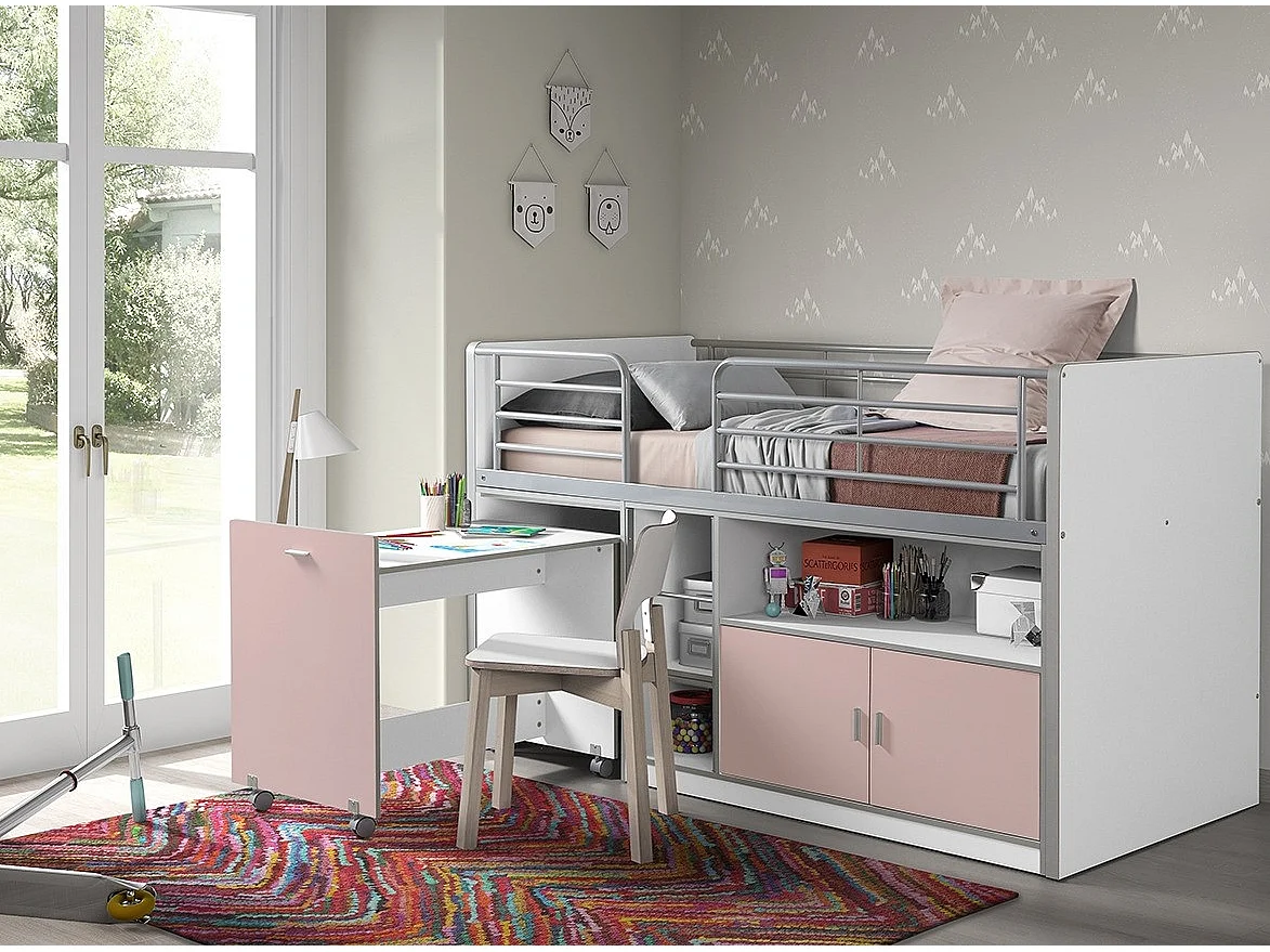 Lit Combiné Compact "Bonny" 90x200cm Rose