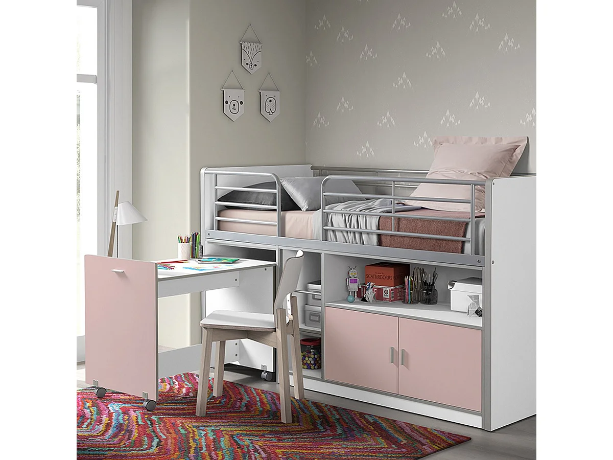 Lit Combiné Compact "Bonny" 90x200cm Rose