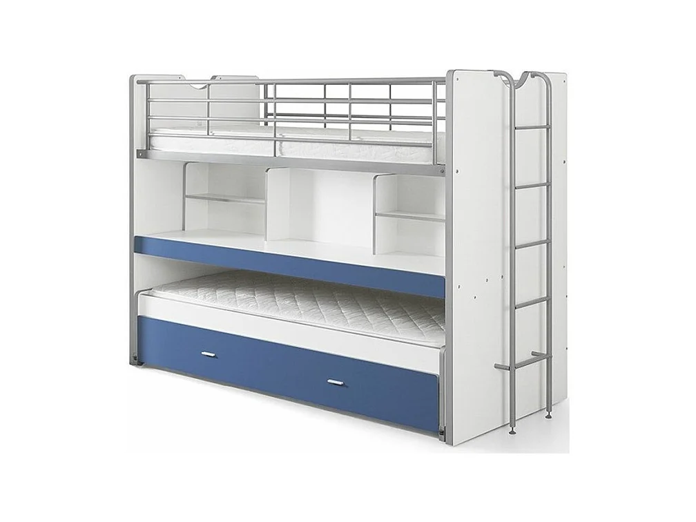 Lit Superposé Enfant "Bonny" 90x200cm Bleu