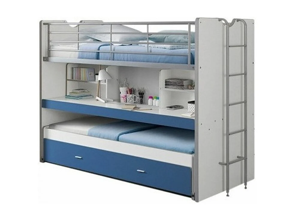 Lit Superposé Enfant "Bonny" 90x200cm Bleu