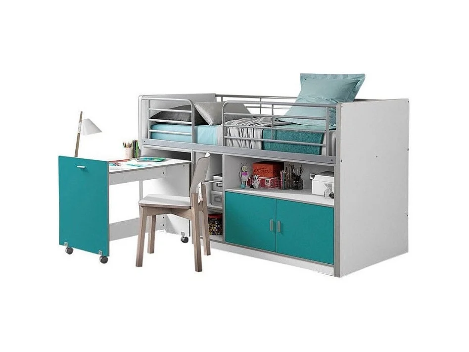 Lit Combiné Compact "Bonny" 90x200cm Turquoise