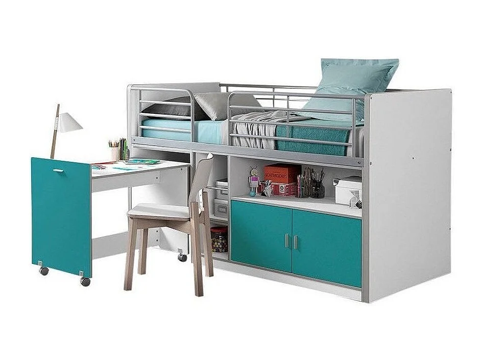 Lit Combiné Compact "Bonny" 90x200cm Turquoise