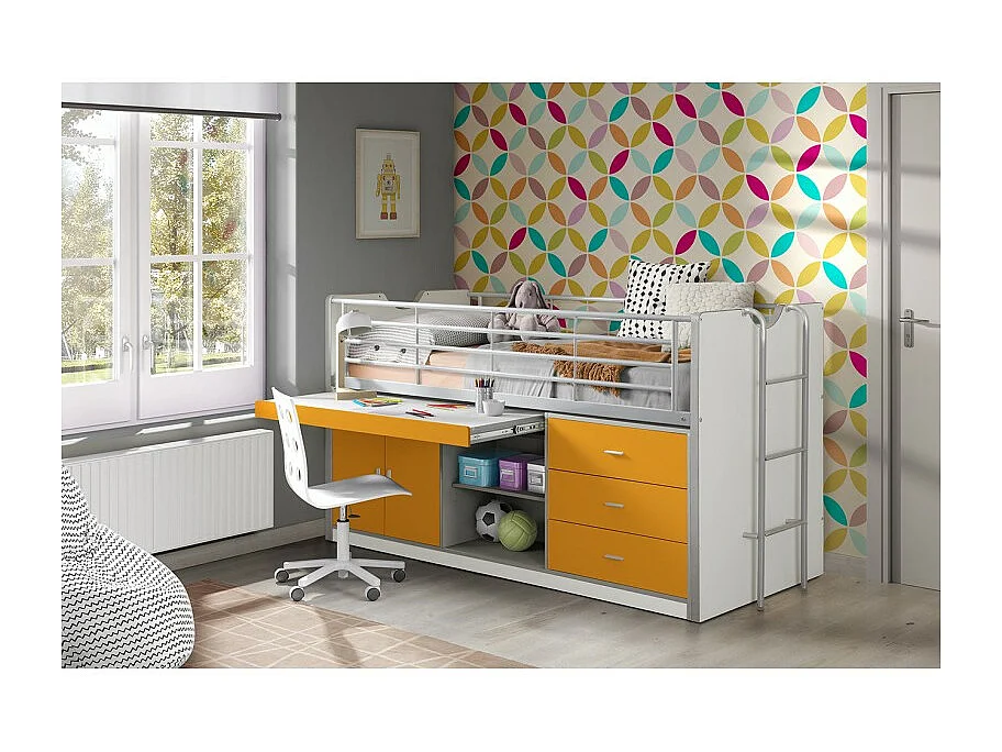 Lit Combiné Enfant "Bonny" 90x200cm Orange