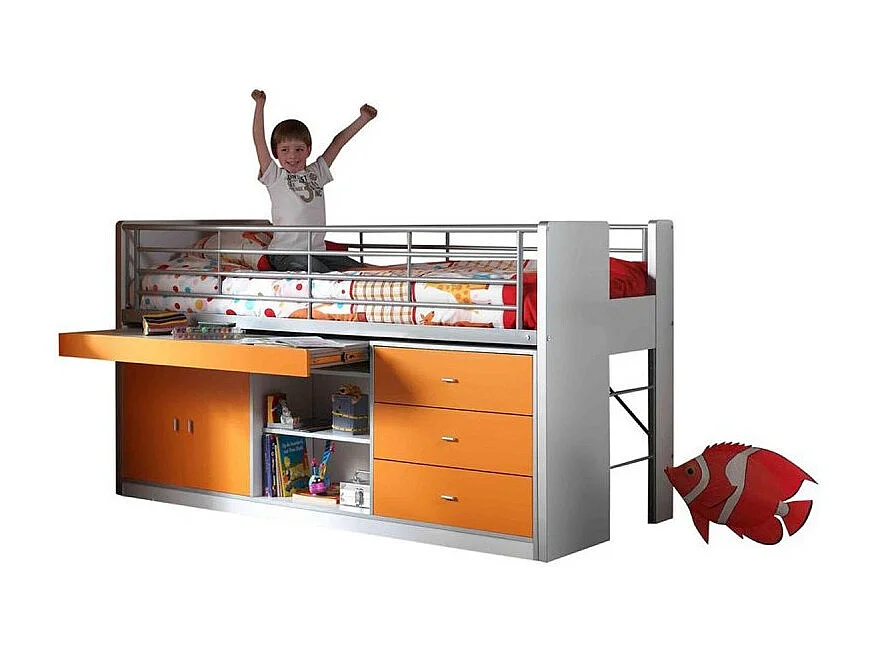 Lit Combiné Enfant "Bonny" 90x200cm Orange