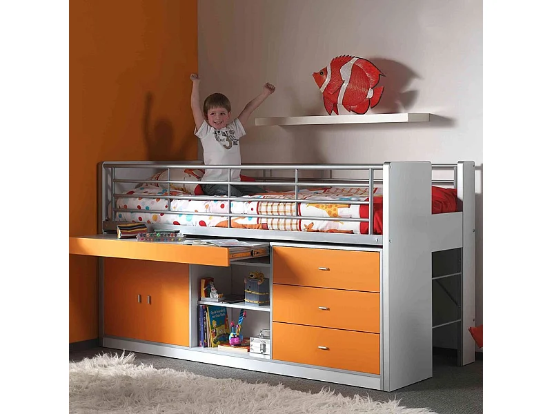 Lit Combiné Enfant "Bonny" 90x200cm Orange