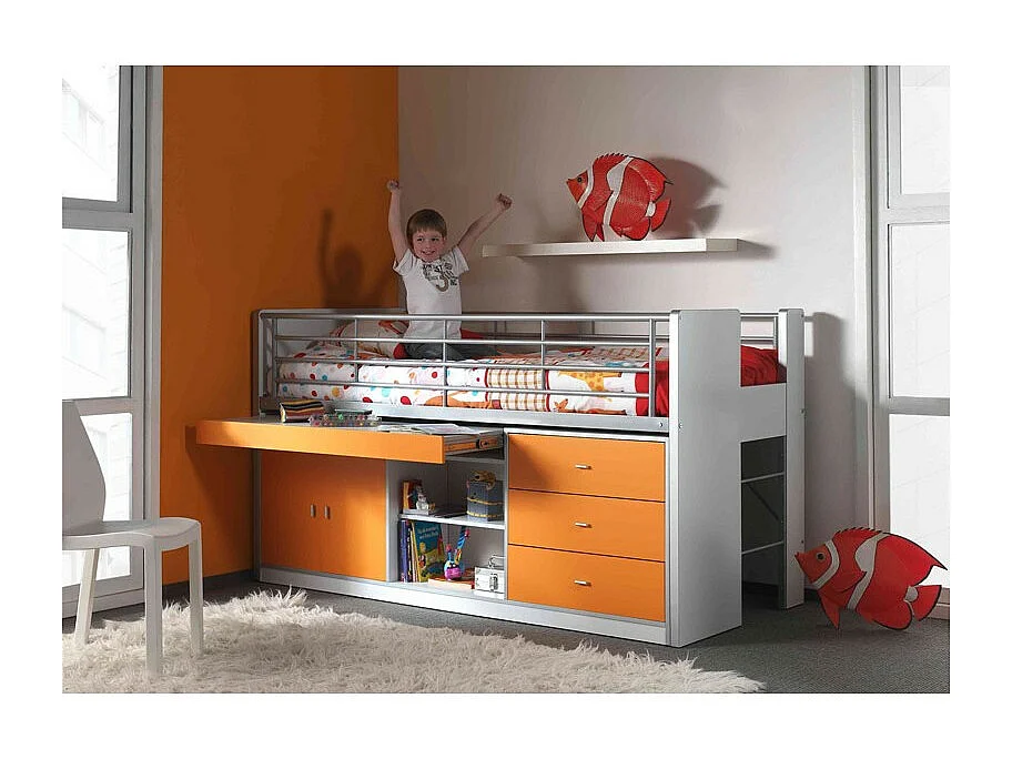 Lit Combiné Enfant "Bonny" 90x200cm Orange