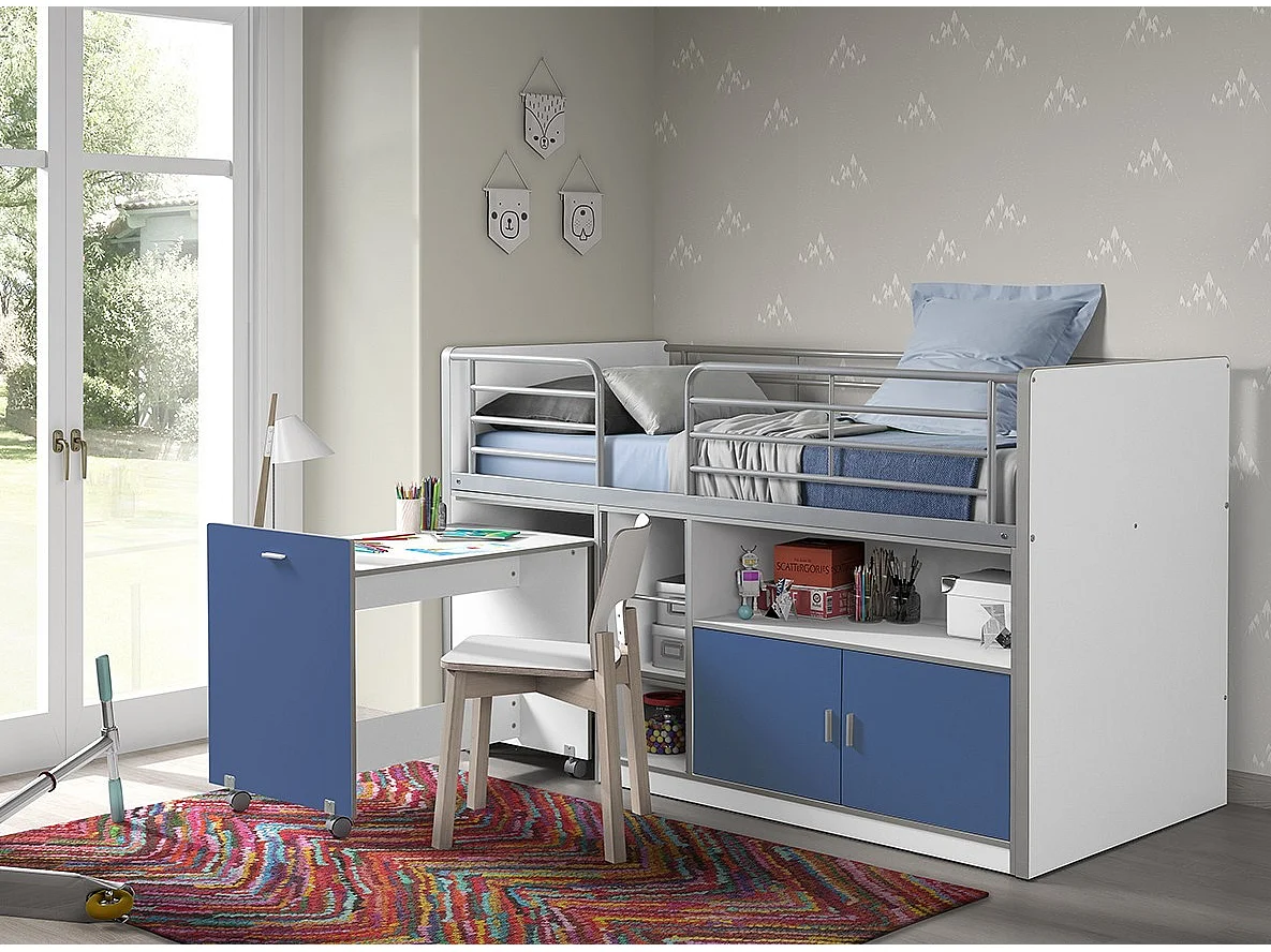 Lit Combiné Compact "Bonny" 90x200cm Bleu