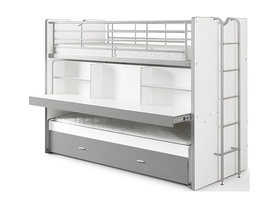 Lit Superposé Enfant "Bonny" 90x200cm Gris