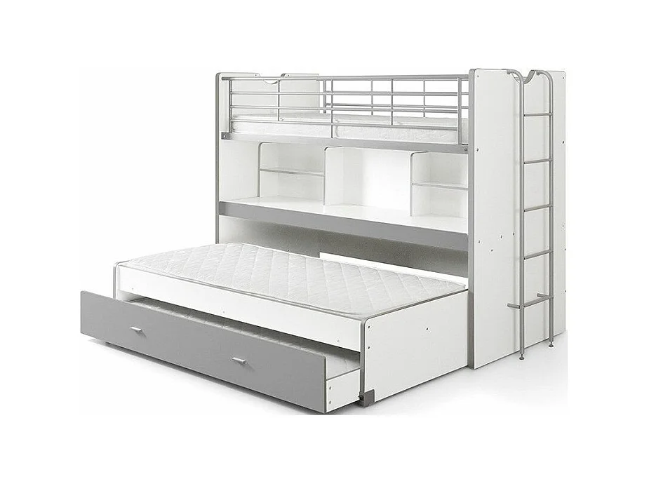 Lit Superposé Enfant "Bonny" 90x200cm Gris