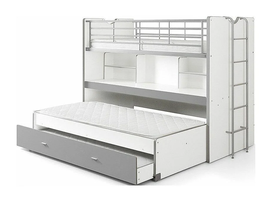 Lit Superposé Enfant "Bonny" 90x200cm Gris