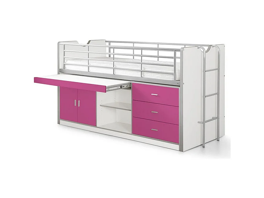 Lit Combiné Enfant "Bonny" 90x200cm Fuchsia
