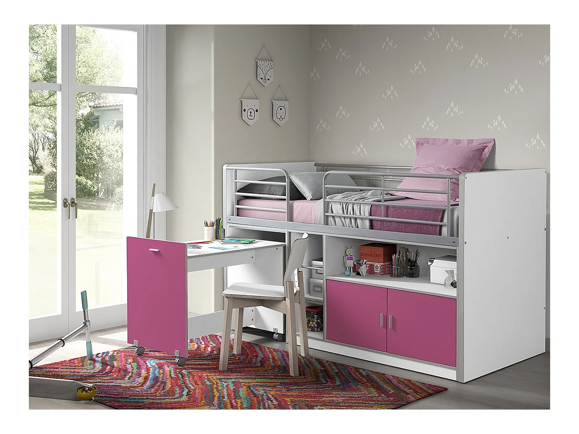 Lit Combiné Compact "Bonny" 90x200cm Fuchsia