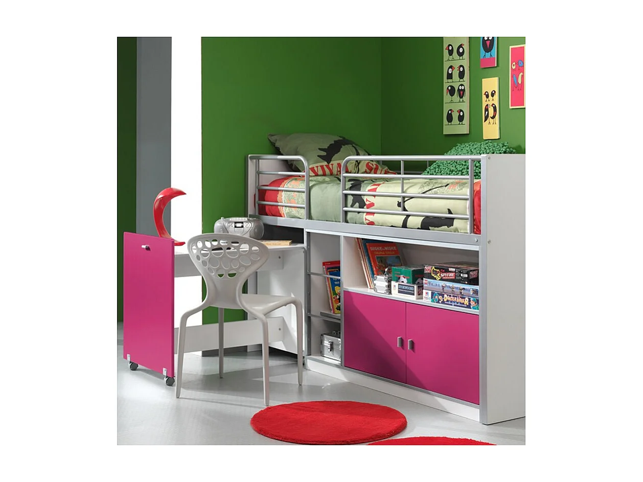 Lit Combiné Compact "Bonny" 90x200cm Fuchsia