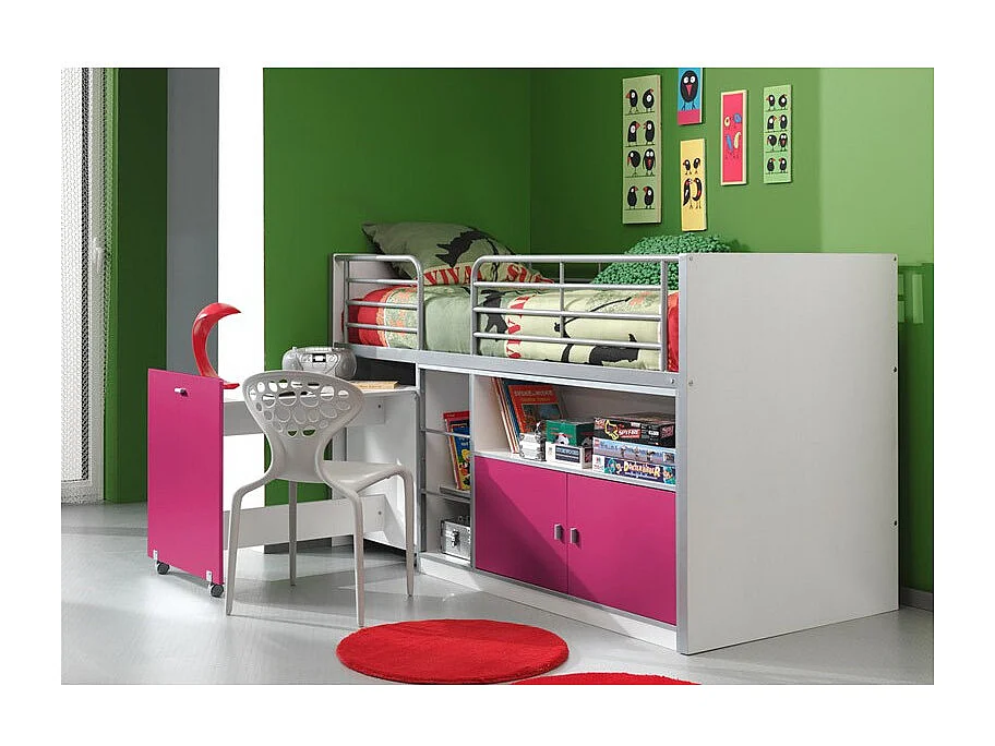 Lit Combiné Compact "Bonny" 90x200cm Fuchsia