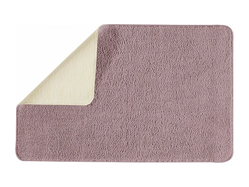 Tapis de bain uni en polyester parme 50x80cm