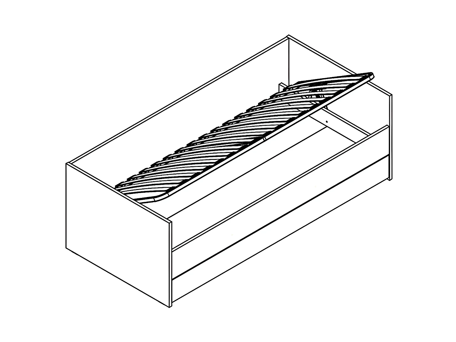 Lit gigogne 90x200cm sommier inclus Young User Blanc
