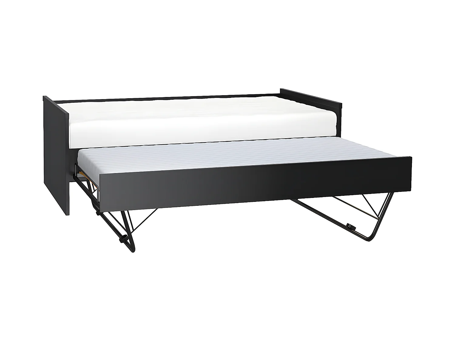 Lit gigogne 90x200cm sommier inclus Young User Noir