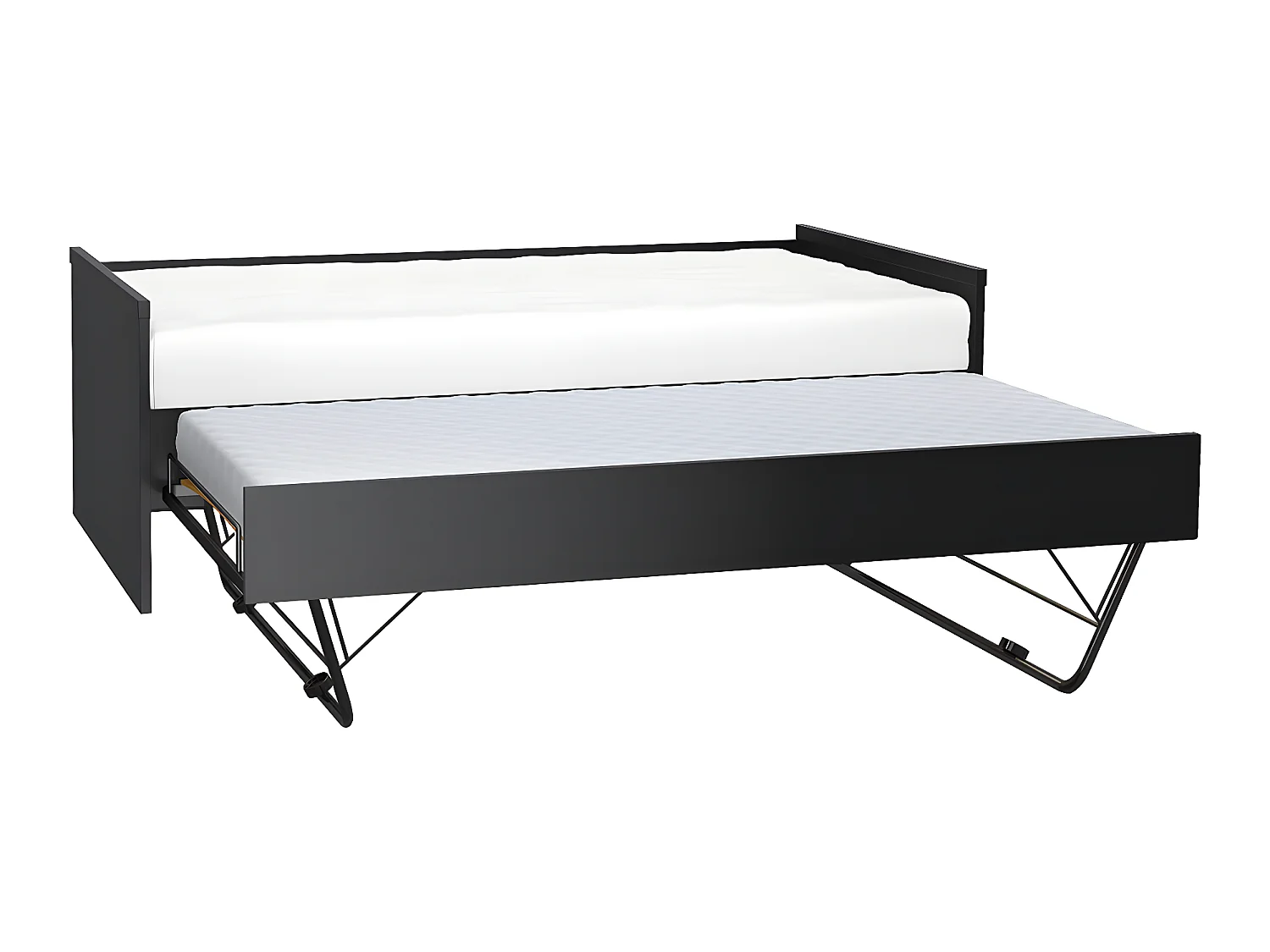 Lit gigogne 90x200cm sommier inclus Young User Noir