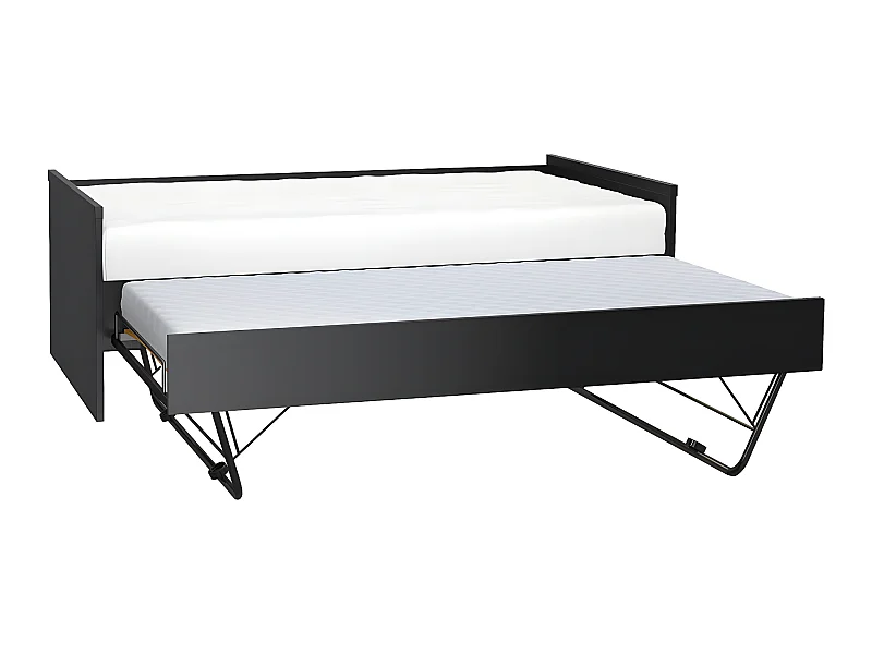 Lit gigogne 90x200cm sommier inclus Young User Noir