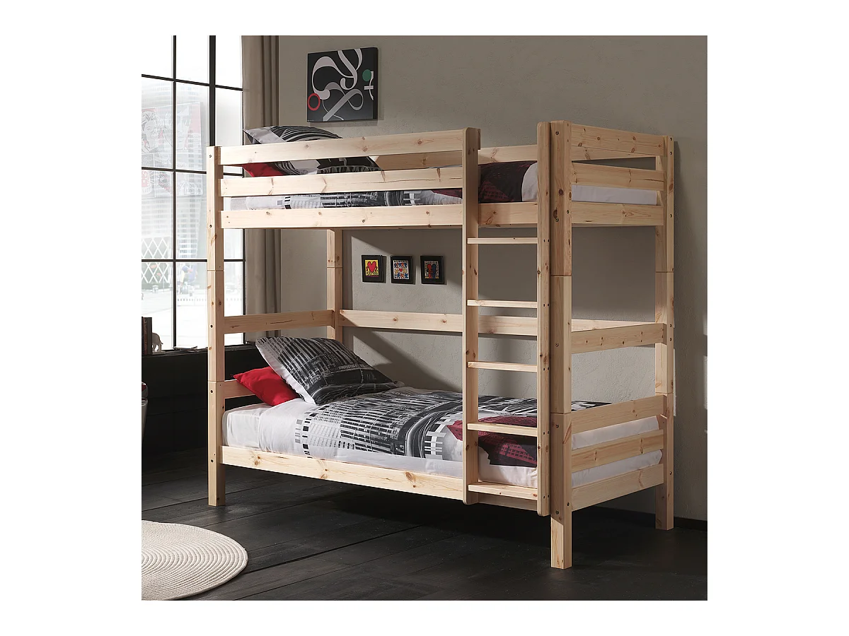 Litera 90x200 cm pino macizo claro Pinie Al. 180 cm