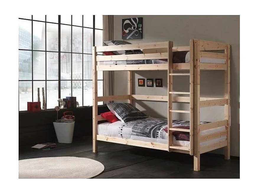 Lit Enfant Superposé Haut "Pino" 90x200cm Naturel