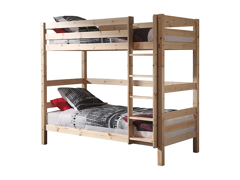 Letto a castello 90x200 Altezza 180 cm Molla inclusa Vipack Pino - Legno