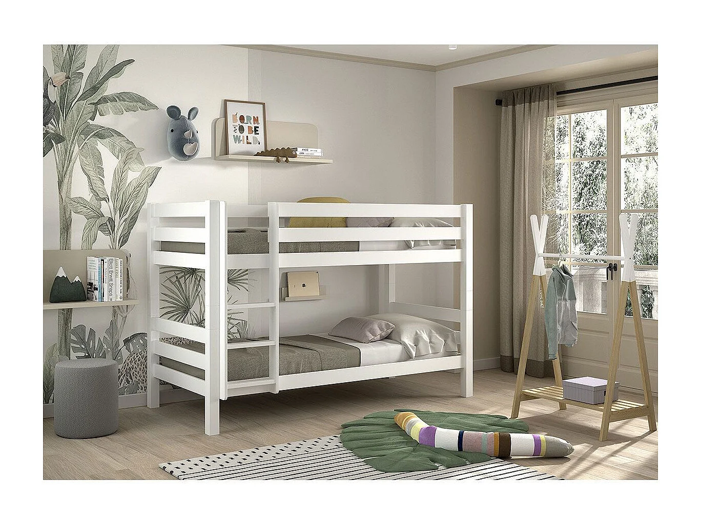 Lit Enfant Superposé "Pino" 90x200cm Blanc