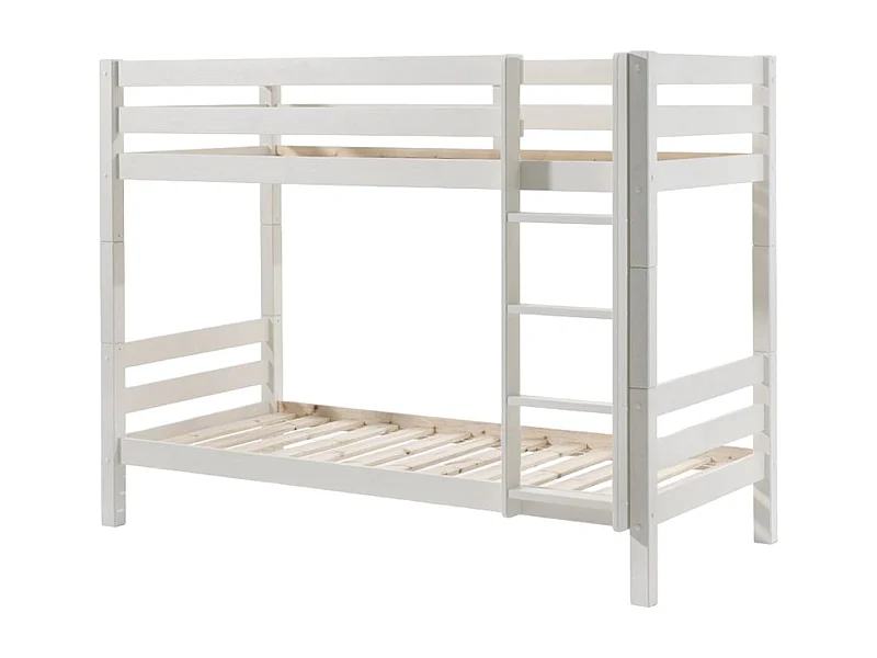 Lit Superposé Enfant Bois "Pino" 90x200cm Blanc
