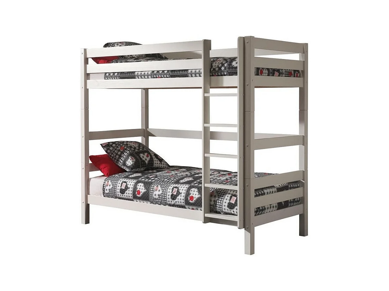 Letto a castello 90x200 Altezza 180 cm Molla inclusa Vipack Pino - Bianco